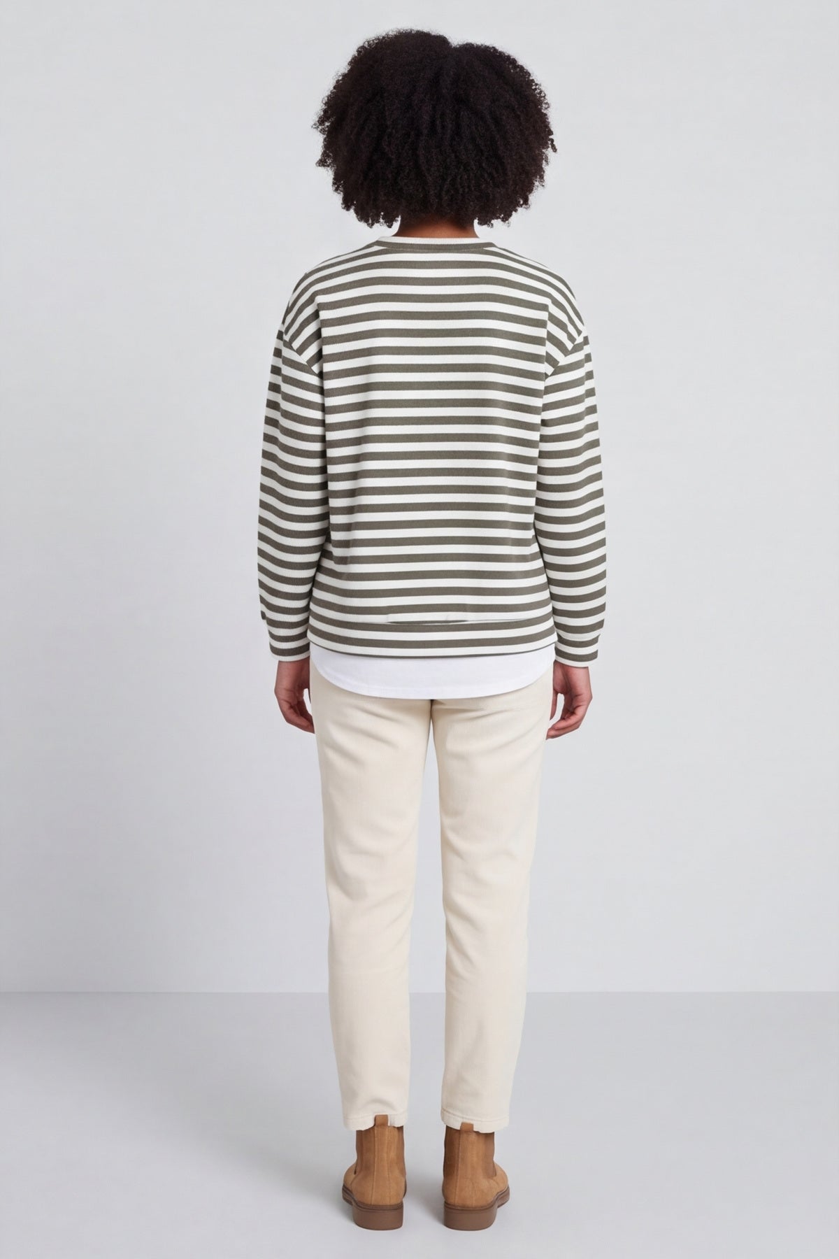 Capricia Stripe Top Khaki – image 5 of 6