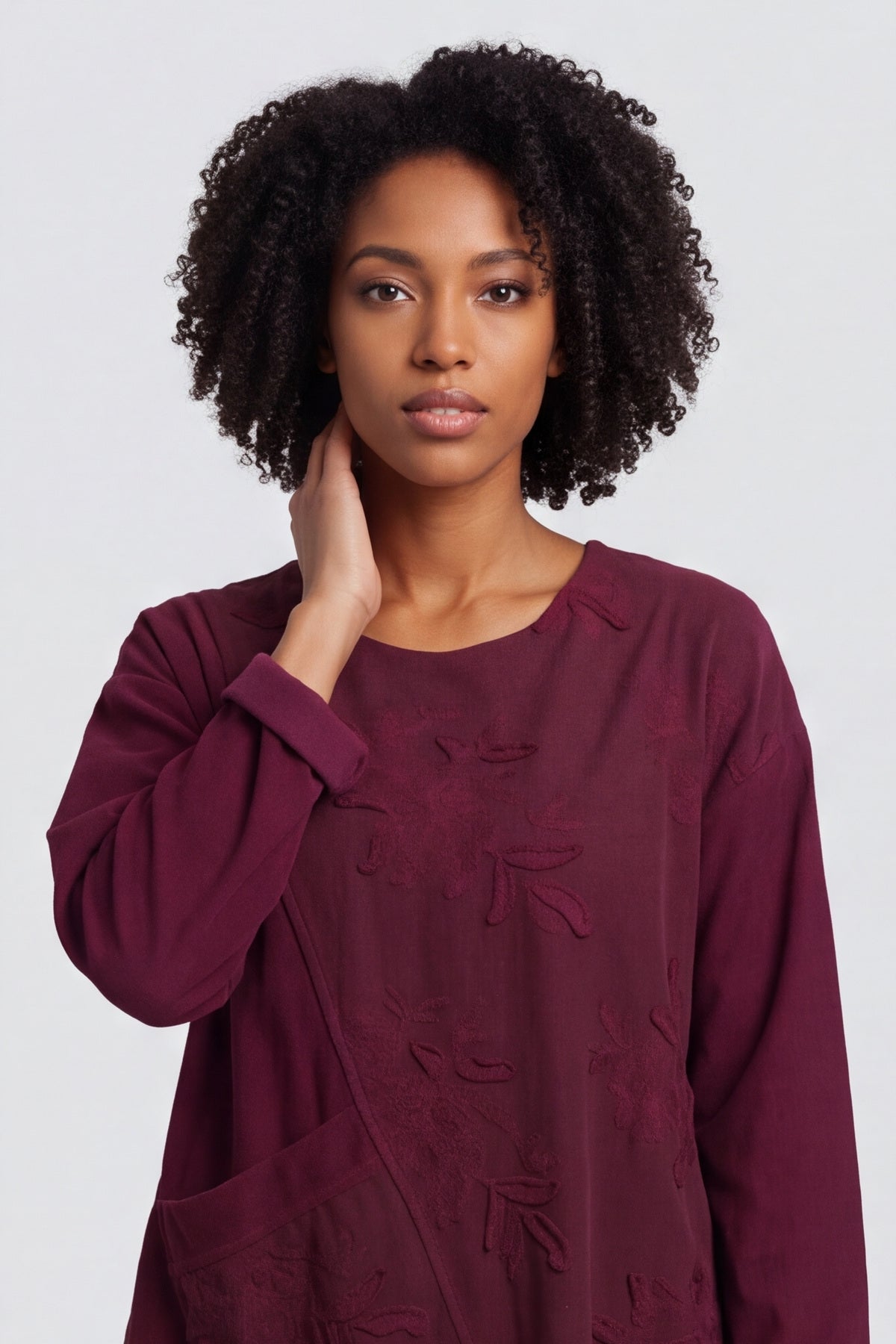 Laurie Needlecord Dress Burgundy – image 5 of 6
