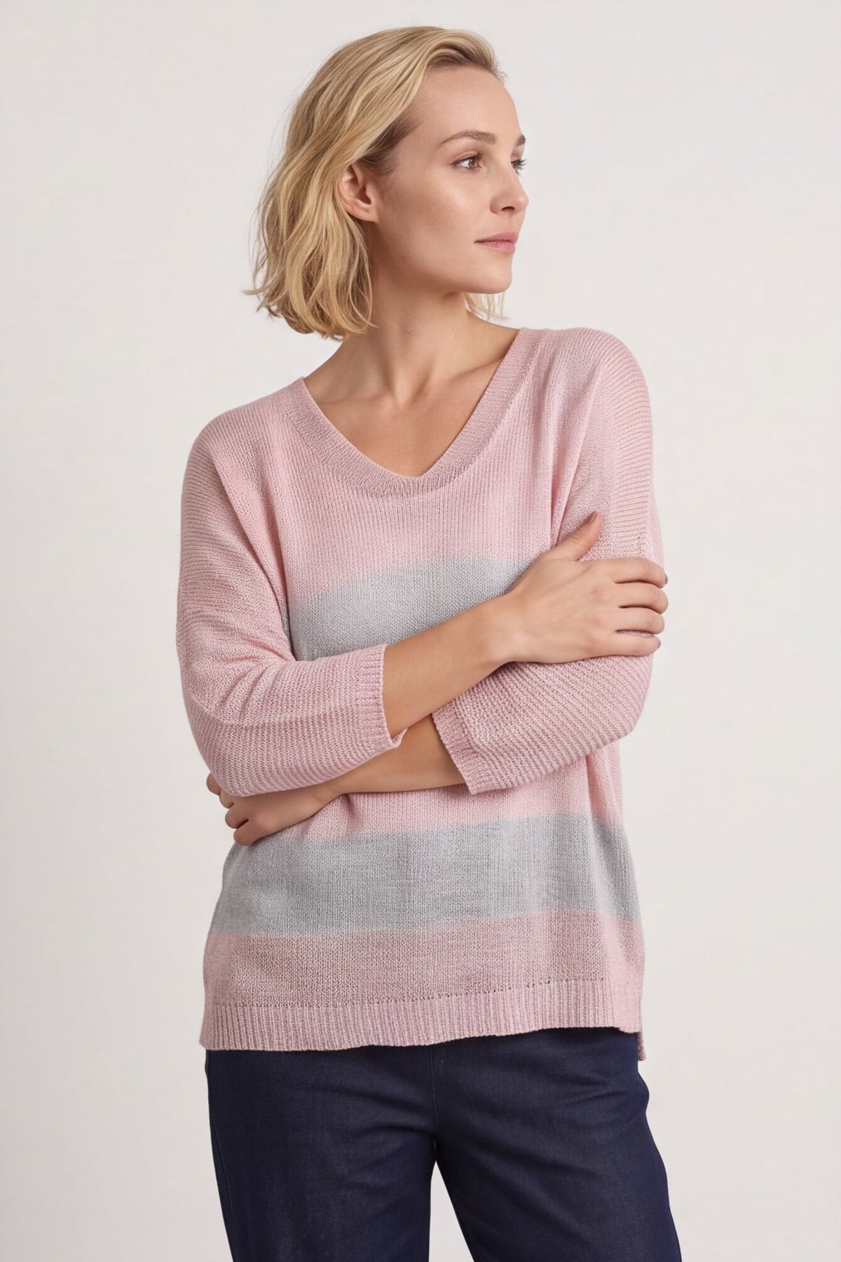 Davena Stripe Knit Top Pink – image 4 of 5