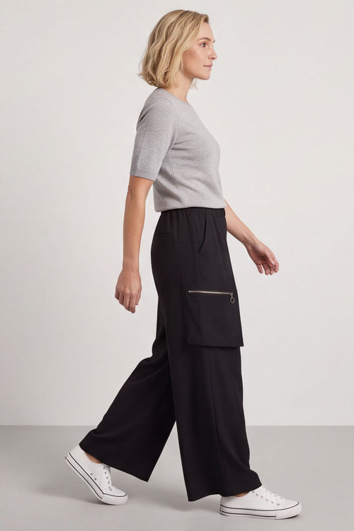 Opaline Zip Pocket Cotton Trousers Black – image 4 of 5