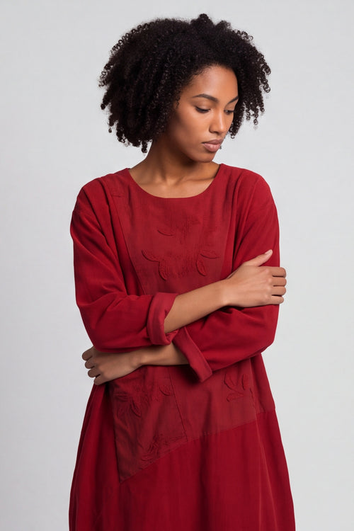 Laurie Needlecord Dress Red – image 5 of 6