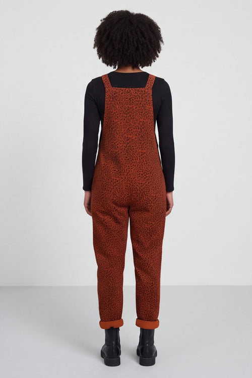 Pabo Leopard Needlecord Dungarees Burnt Orange – image 5 of 6