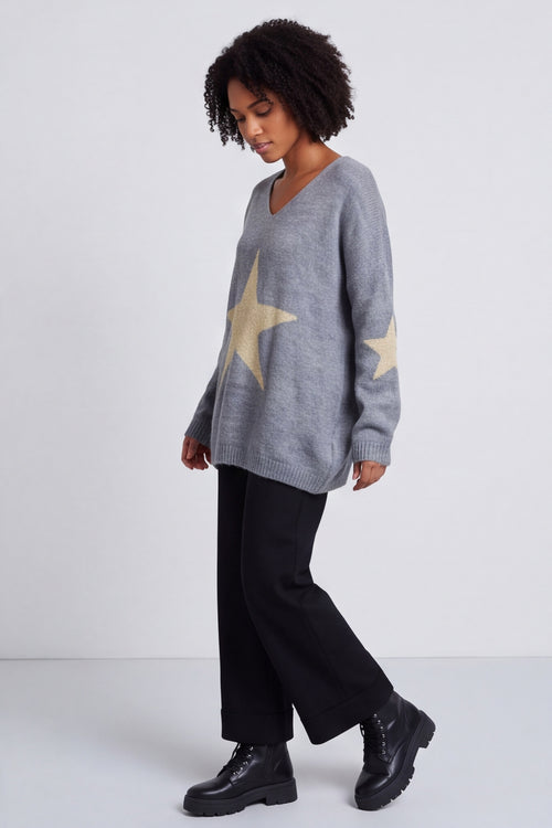 Paige Star Knitted Jumper Mid Grey – image 6 of 6
