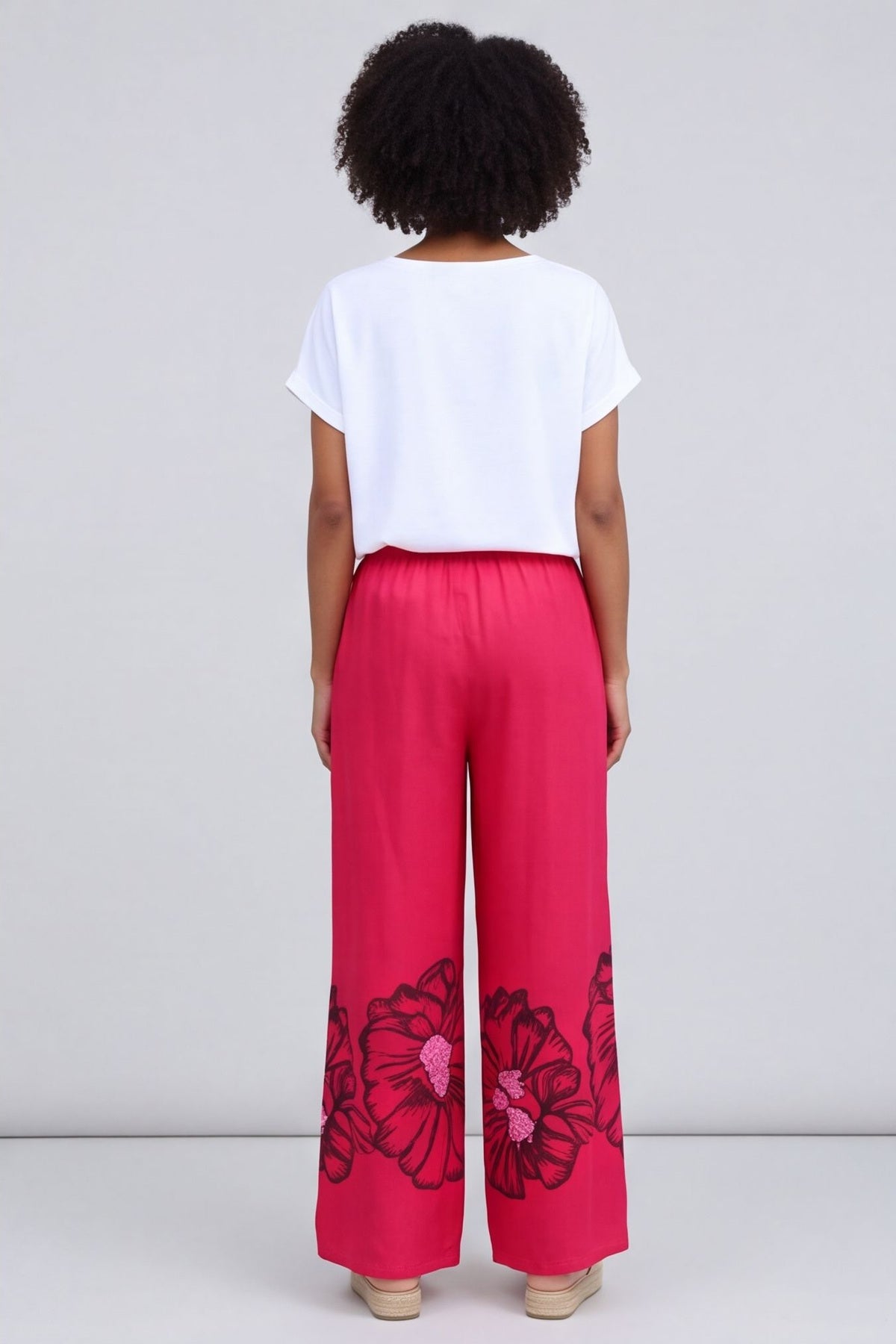Aksana Flower Wide Leg Trousers Hot Pink – image 6 of 6