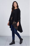 Berenice Print Detail Needlecord Top Black – image 6 of 6