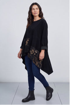 Berenice Print Detail Needlecord Top Black – image 6 of 6