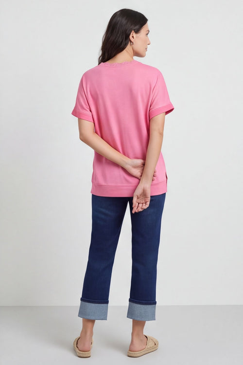 Robyn V-Neck Top Fuchsia – image 4 of 4