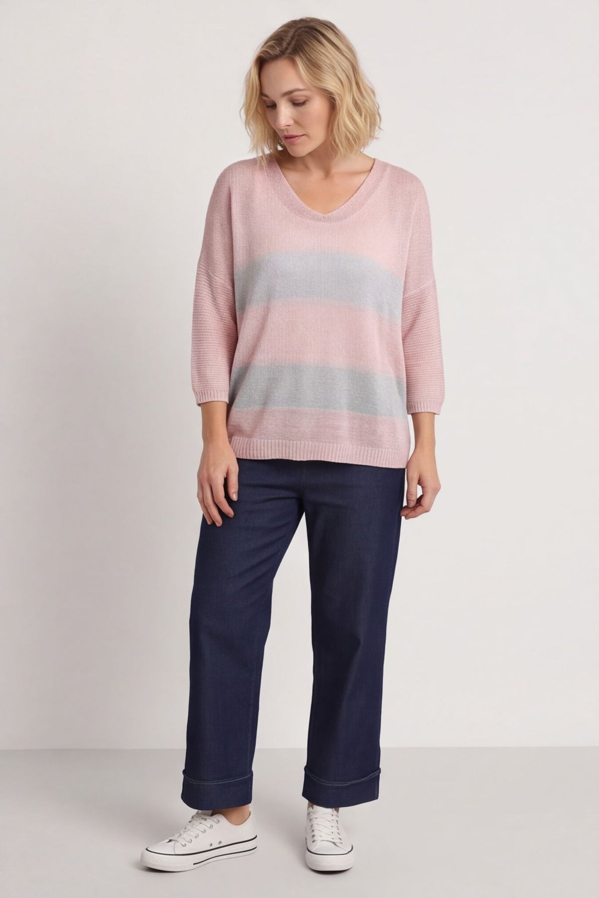 Davena Stripe Knit Top Pink – image 5 of 5