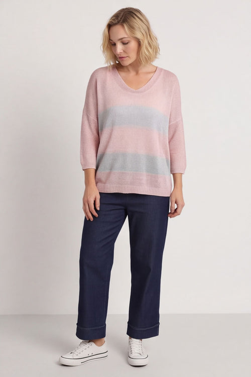 Davena Stripe Knit Top Pink – image 5 of 5