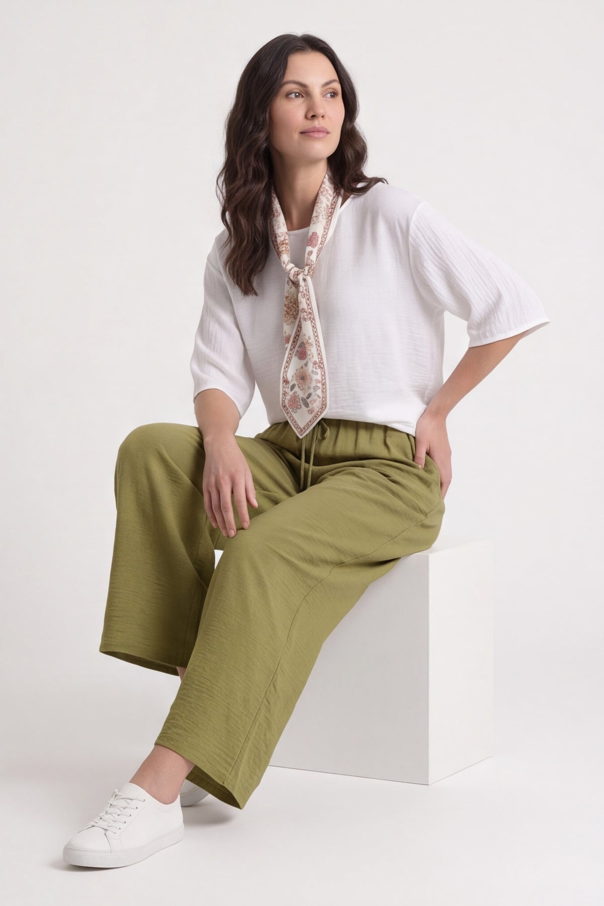 Athena Wide Leg Trousers Khaki – image 6 of 6