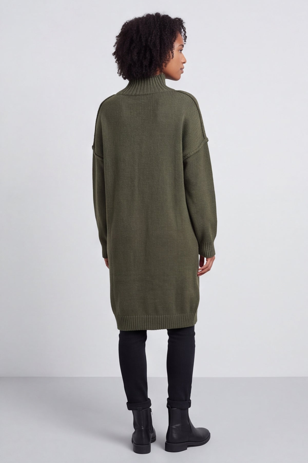 Bridie Polo Neck Knitted Tunic Khaki – image 5 of 5
