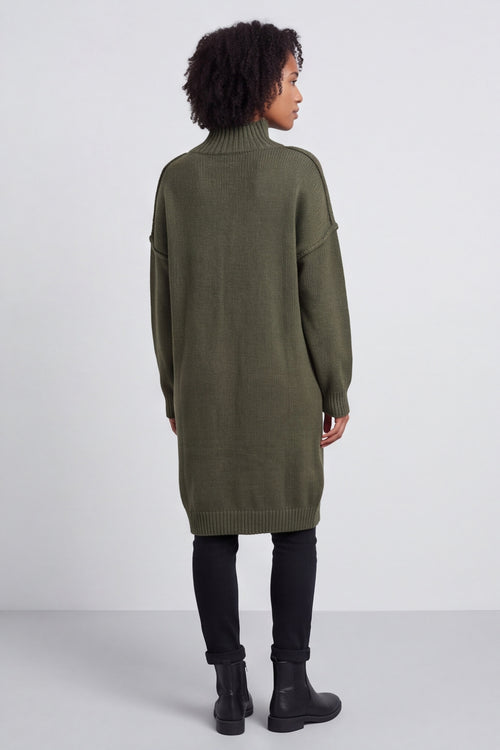 Bridie Polo Neck Knitted Tunic Khaki – image 5 of 5