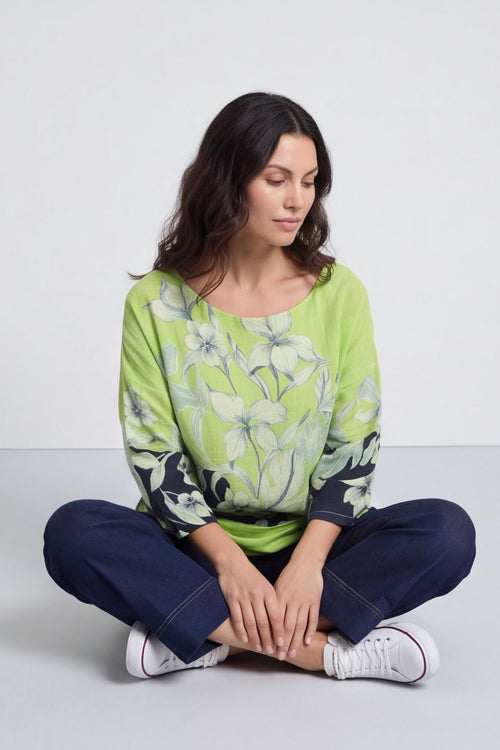 Paitlyn Print Cotton Top Lime – image 6 of 6