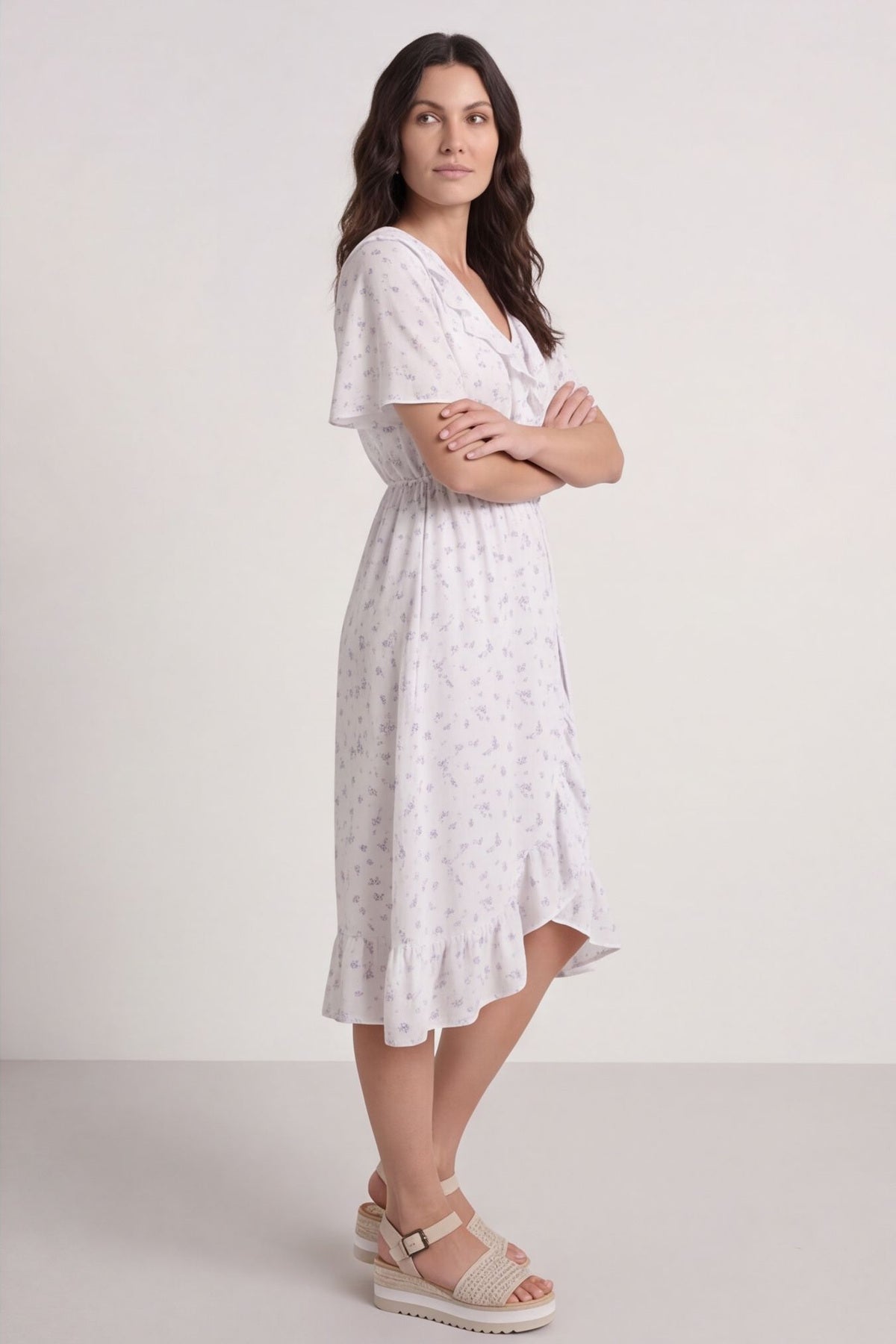 Etienne Floral Wrap Dress Grey – image 4 of 4