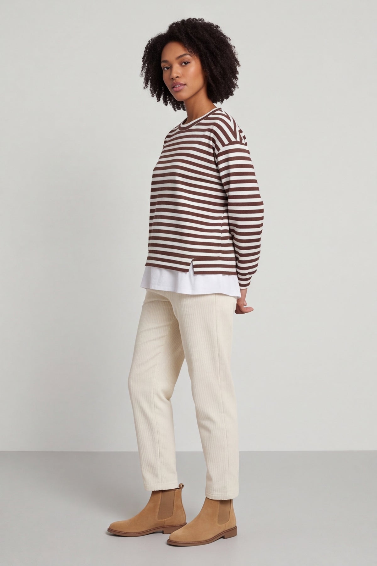 Capricia Stripe Top Cocoa – image 4 of 4