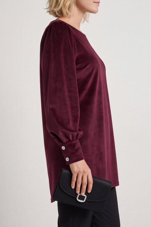 Zannah Button Back Tunic Wine - Image 6
