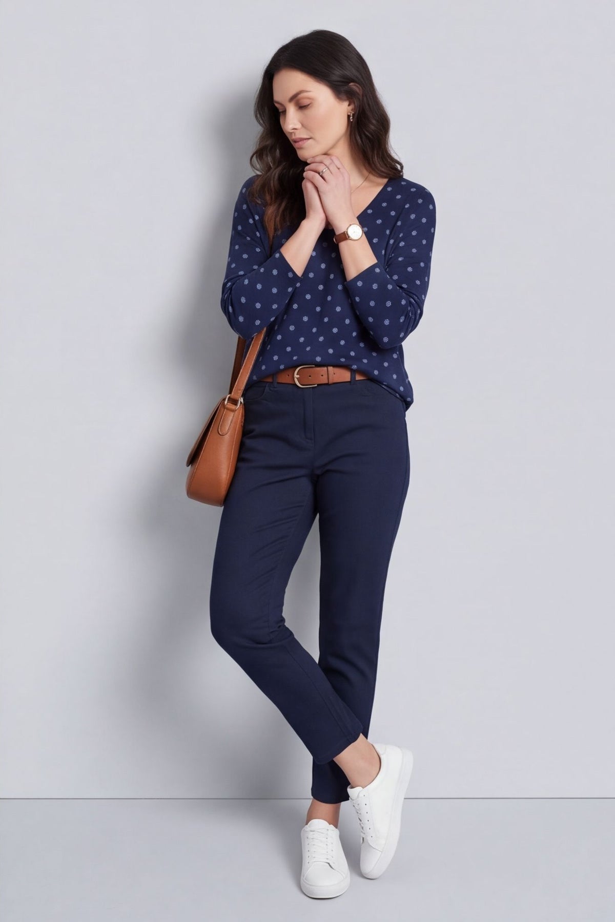 Lola Relaxed Polka Dot V-Neck Top – image 6 of 6