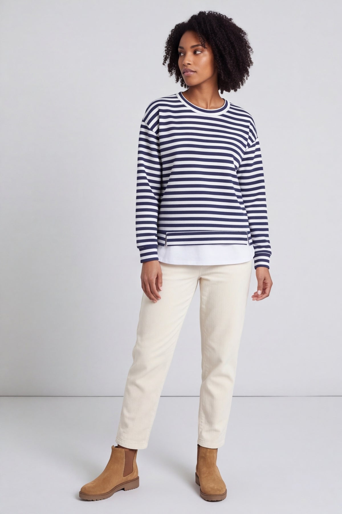 Capricia Stripe Top Navy – image 4 of 4