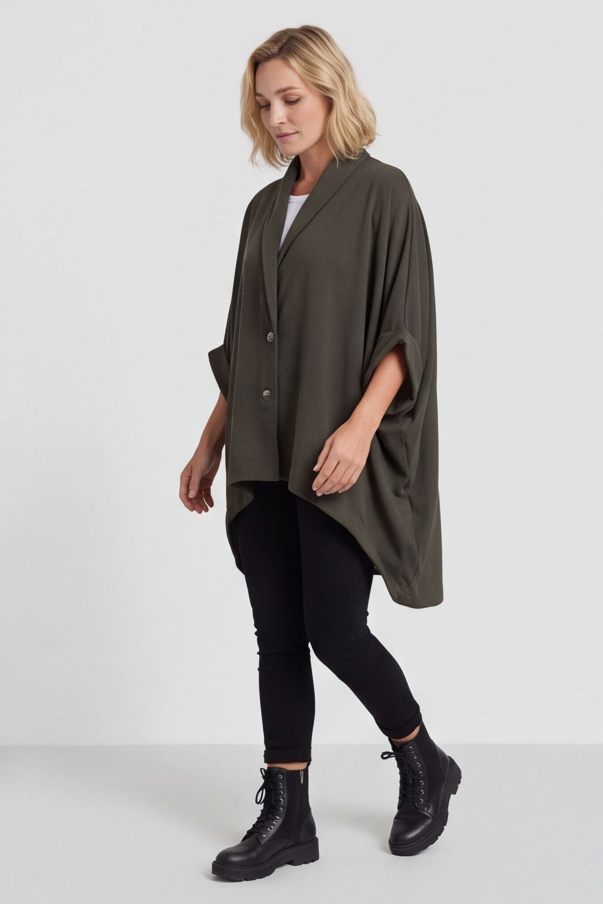Carleen Batwing Cotton Jacket Khaki – image 4 of 4