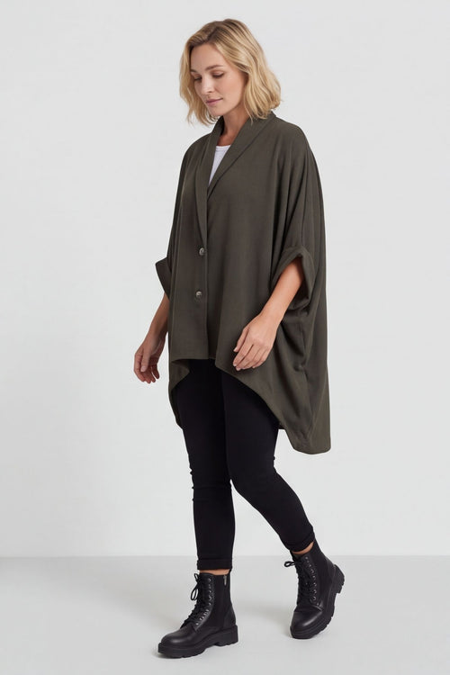 Carleen Batwing Cotton Jacket Khaki – image 4 of 4