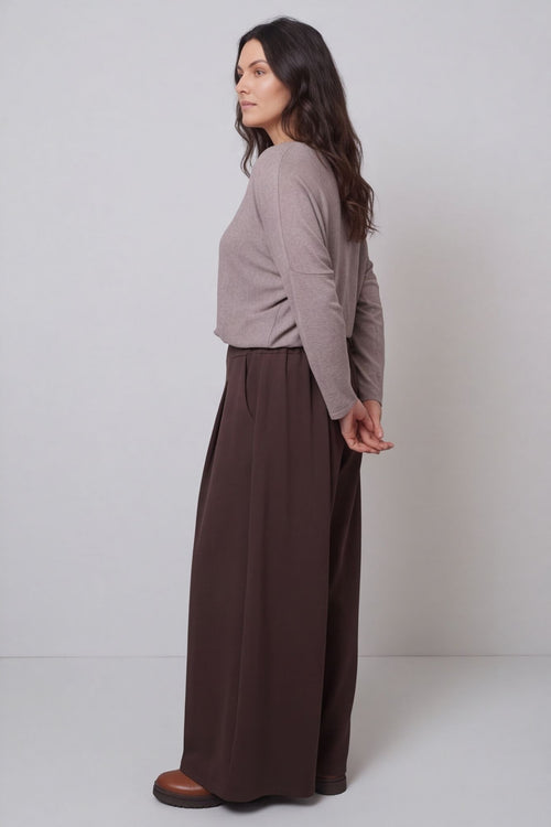 Trish Wide Leg Cotton Trousers Cocoa – image 4 of 4
