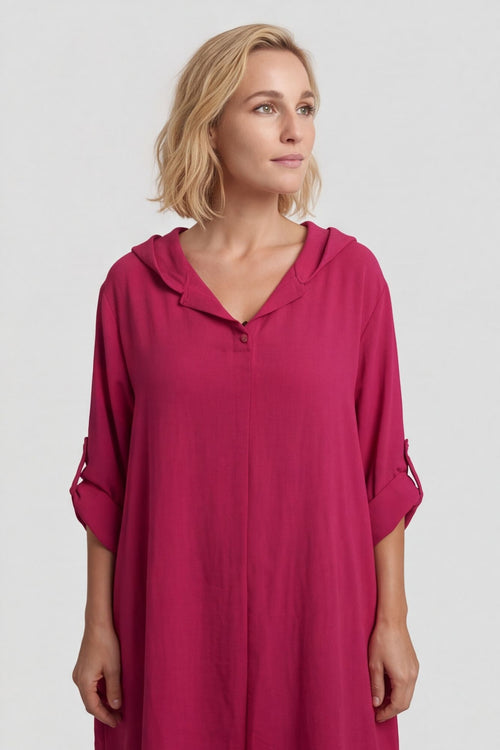 Viviette Hooded Tunic Hot Pink – image 5 of 5