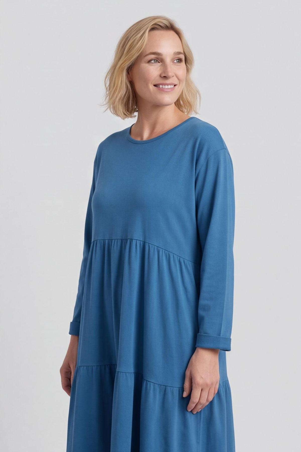 Petunia Tiered Cotton Dress Teal – image 6 of 6