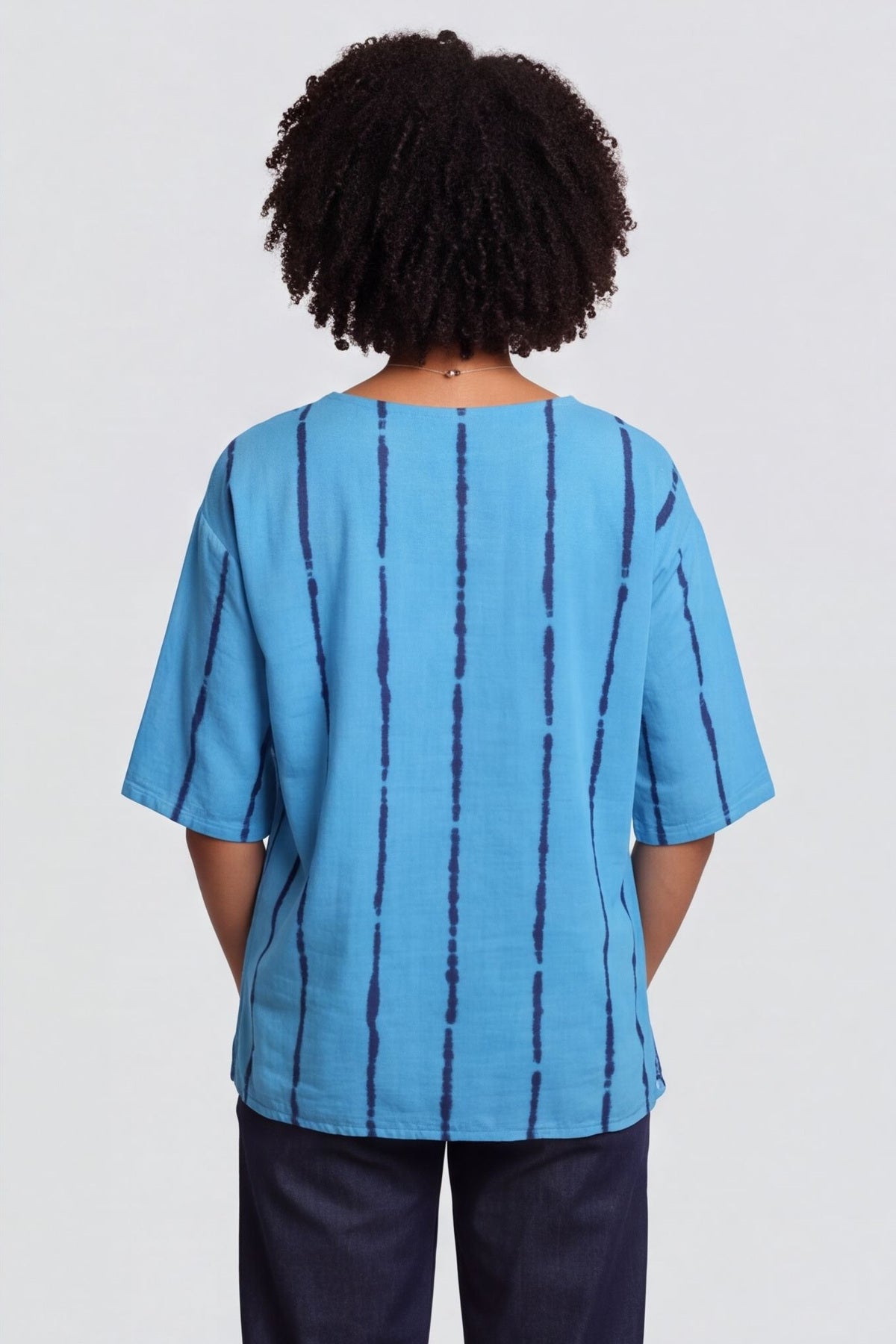Kalia Stripe Linen Top Kingfisher – image 6 of 6