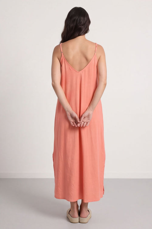 Cesca Strap Linen Dress Orange – image 6 of 6