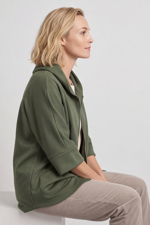 Marjorie Zip Hooded Jacket Khaki – image 6 of 6