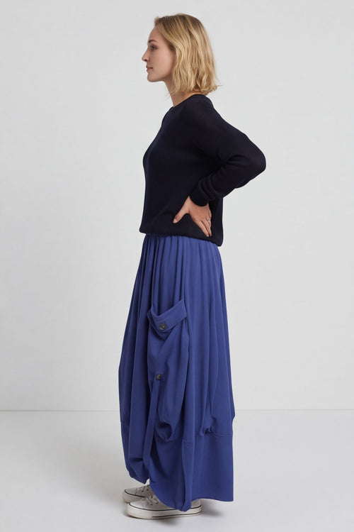 Lavone Cotton Skirt Cobalt – image 5 of 5