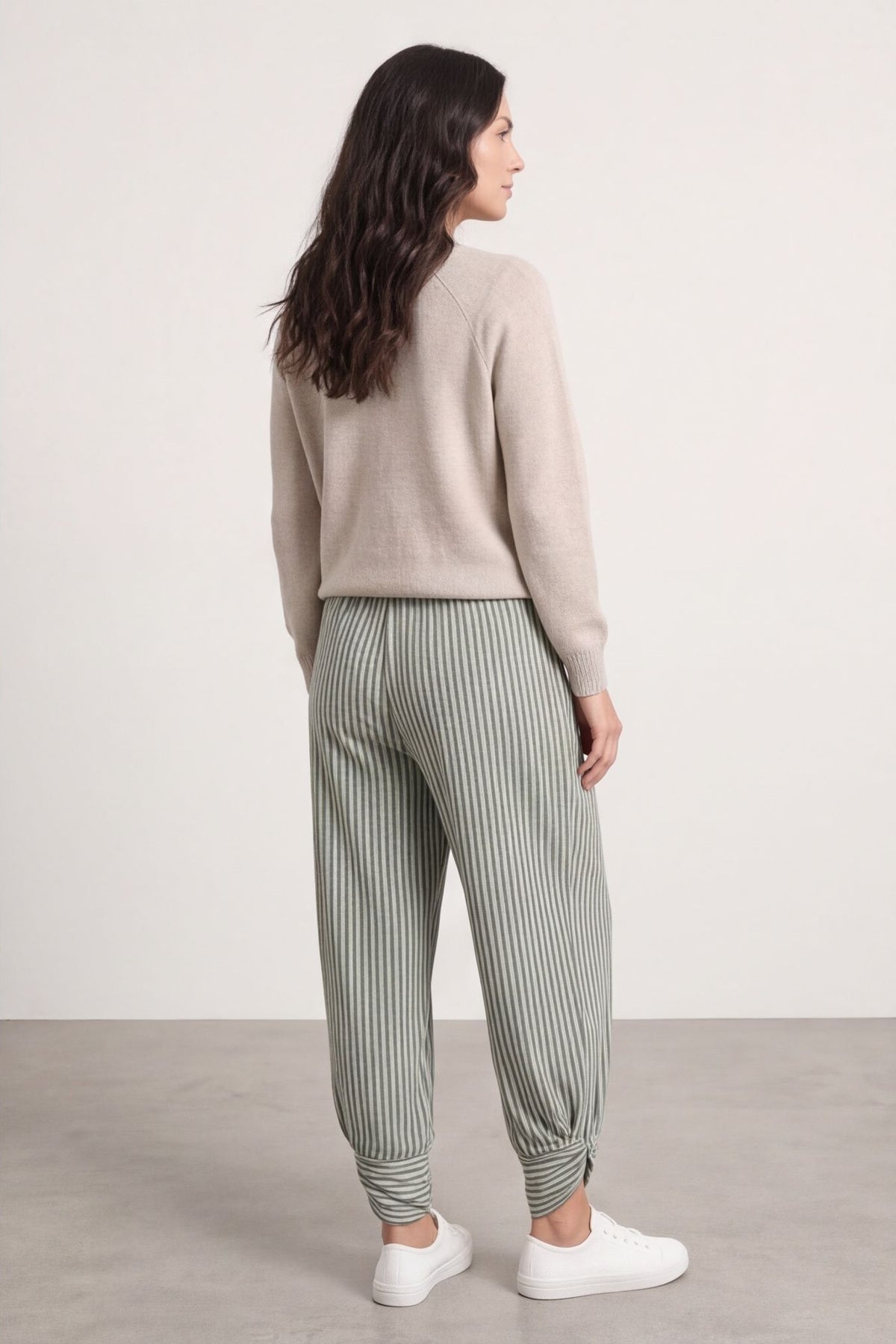Jacinda Stripe Cotton Trousers Khaki – image 6 of 6