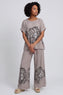 Aksana Flower Wide Leg Trousers Mocha – image 5 of 5