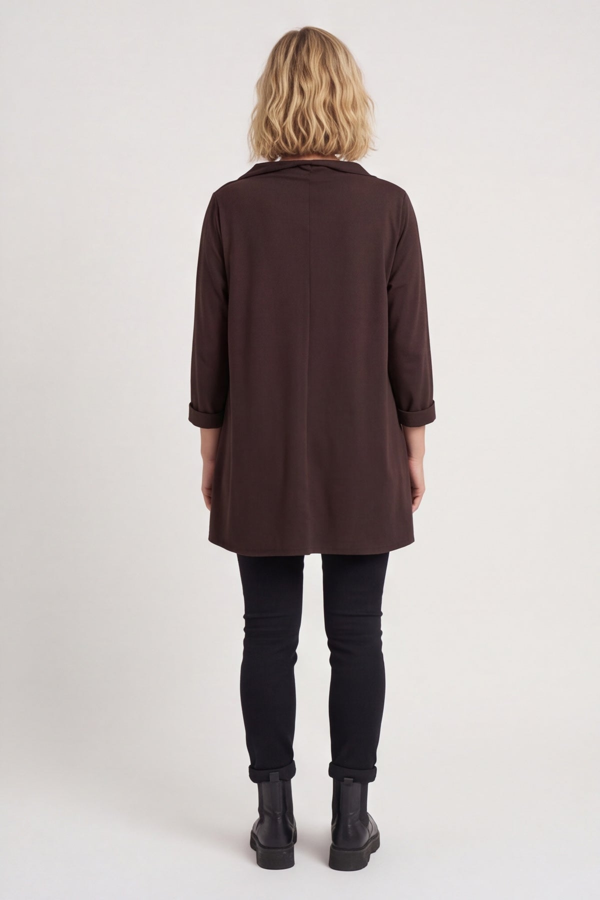 Nelle Cowl Cotton Top Cocoa – image 5 of 5