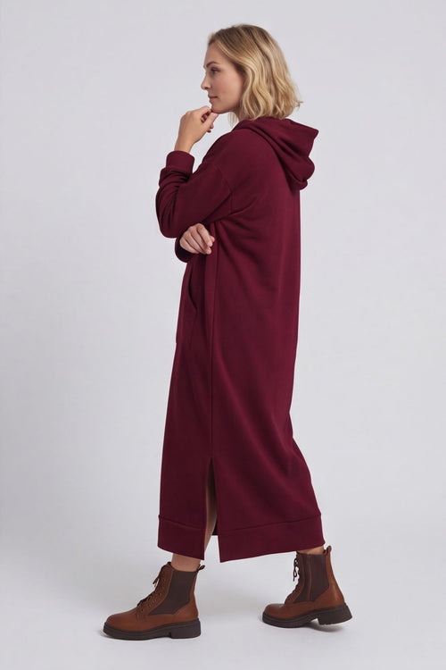 Genaya Hooded Cotton Dress Wine – image 6 of 6