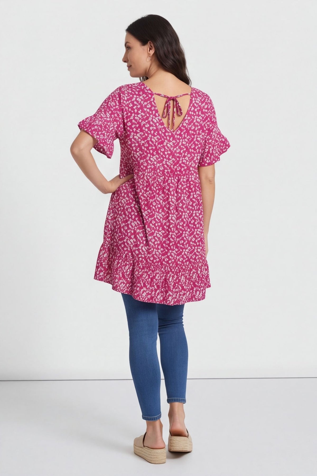 Pamber Ditsy Print Tunic Fuchsia – image 5 of 5