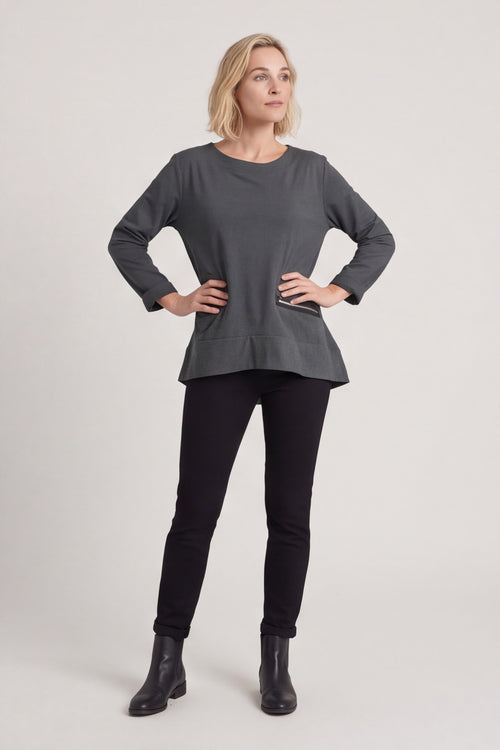 Laurissa Cotton Top Charcoal – image 4 of 4