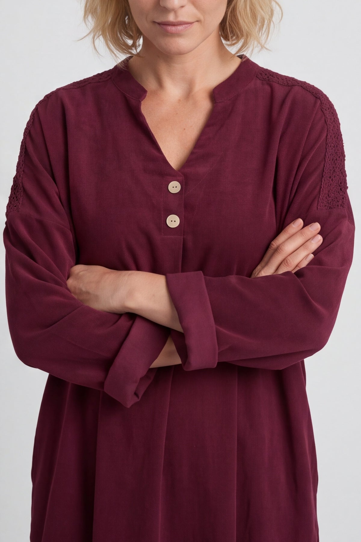 Terrie Needlecord Dress Wine