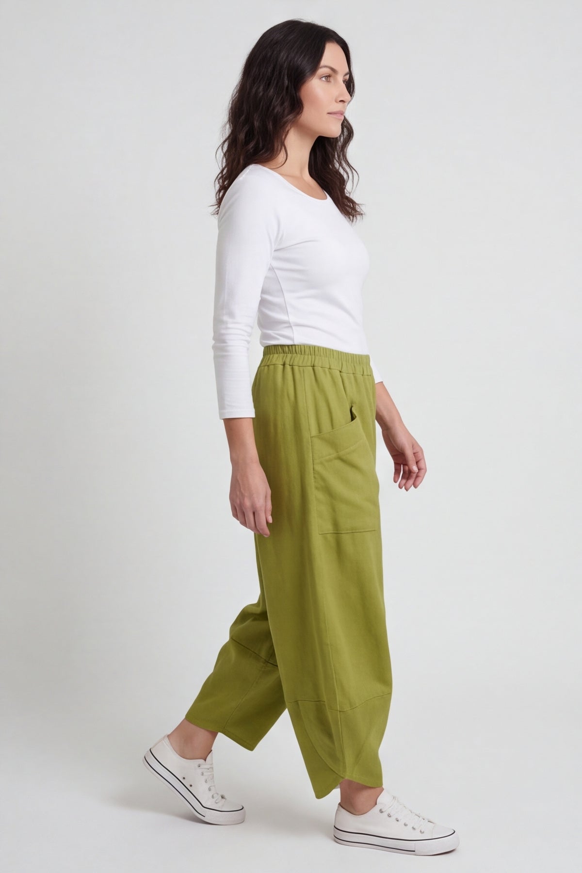 Jerilyn Cotton Trousers Olive – image 6 of 6