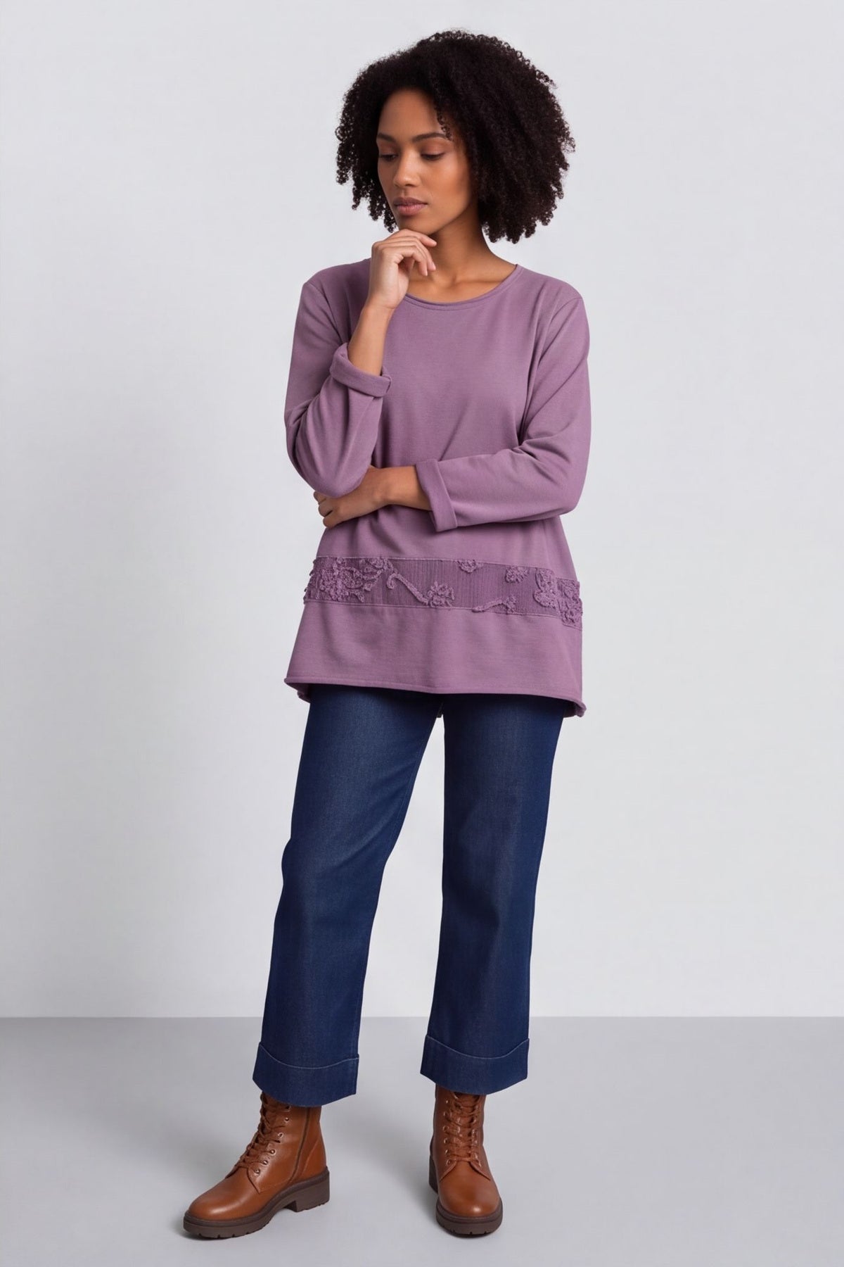 Liana Cord Band Cotton Top Purple – image 5 of 5