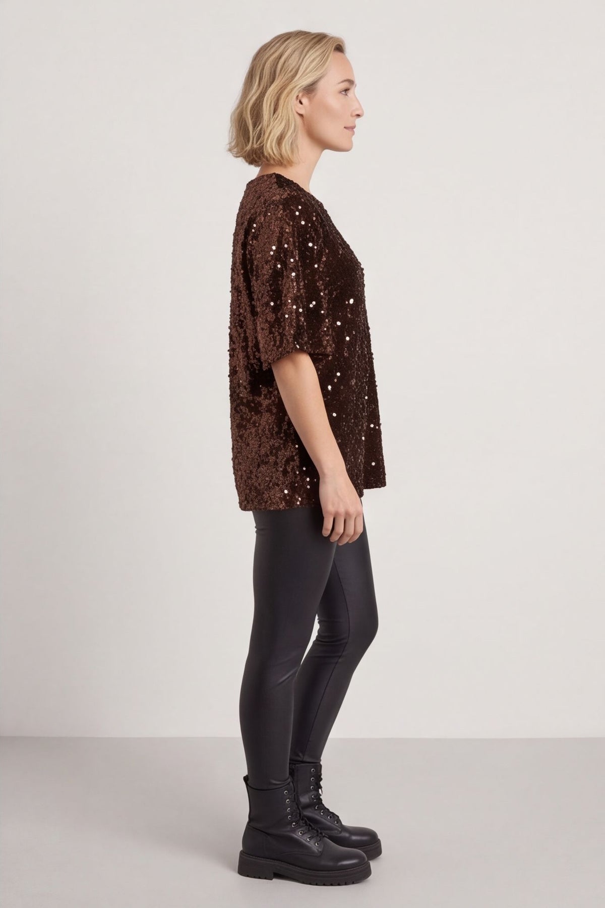 Kaylina Sequin Top Cocoa – image 5 of 5