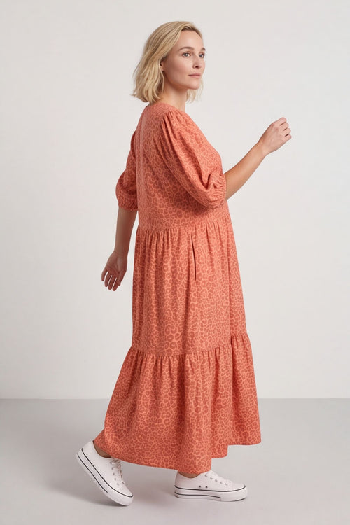 Paulette Animal Print Cotton Dress Orange – image 6 of 6