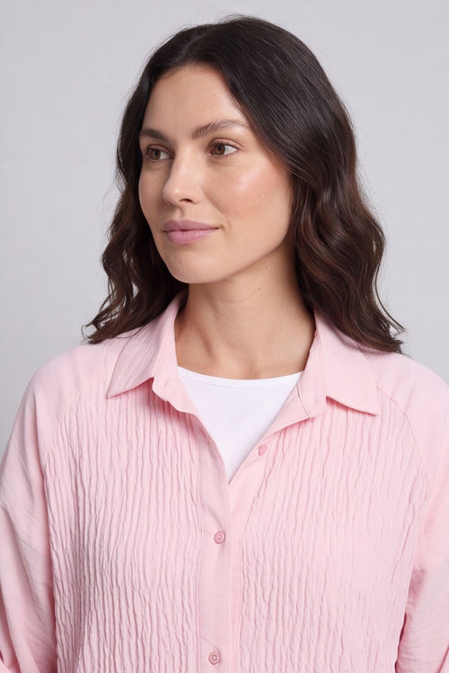 Emersyn Crinkle Shirt Dress Pink – image 4 of 4