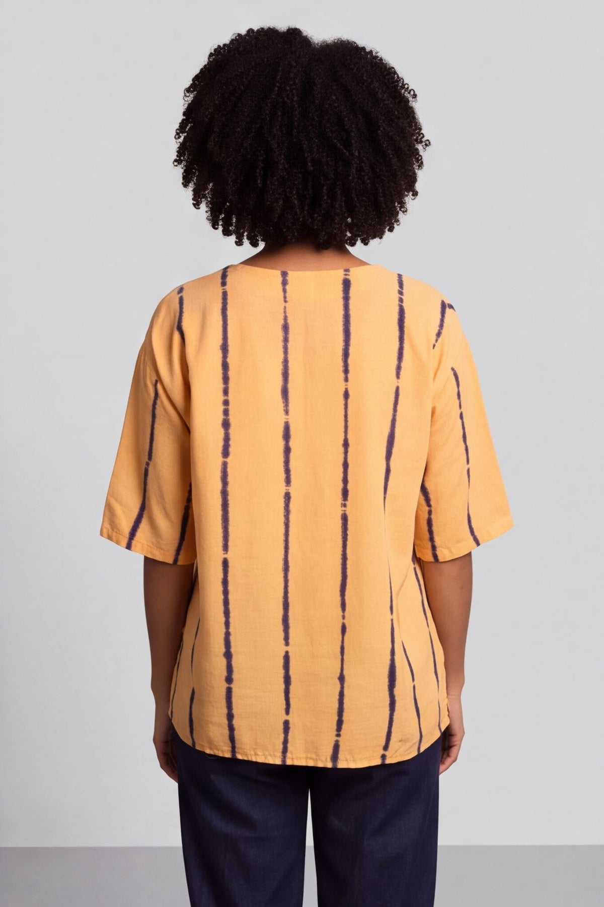 Kalia Stripe Linen Top Orange – image 4 of 4