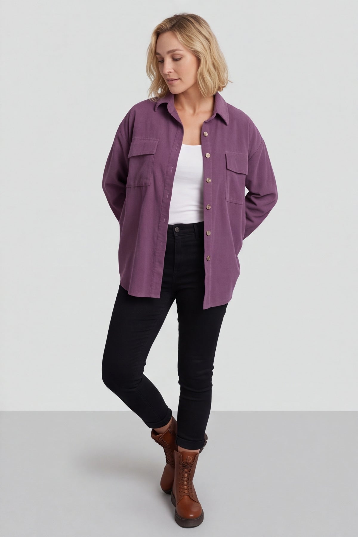 Tonya Needlecord Jacket Mauve – image 6 of 6