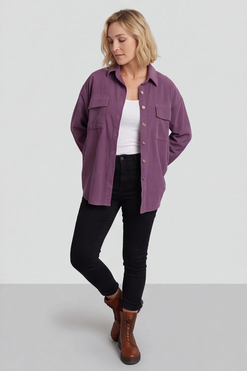 Tonya Needlecord Jacket Mauve – image 6 of 6