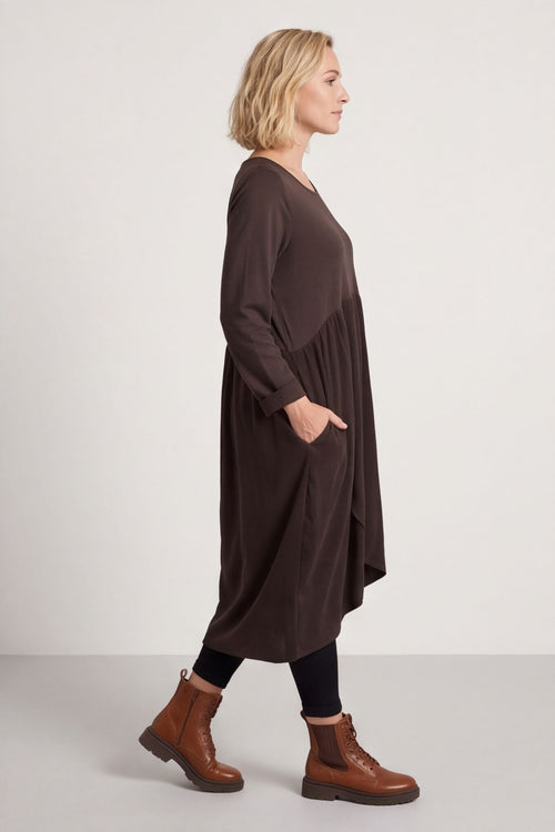 Regana Cotton Dress Cocoa – image 4 of 4