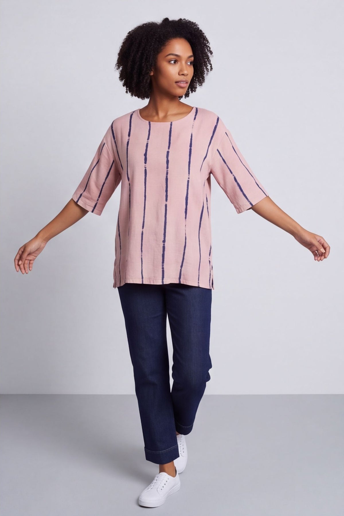 Kalia Stripe Linen Top Pink – image 6 of 6