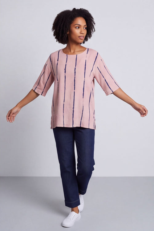 Kalia Stripe Linen Top Pink – image 6 of 6