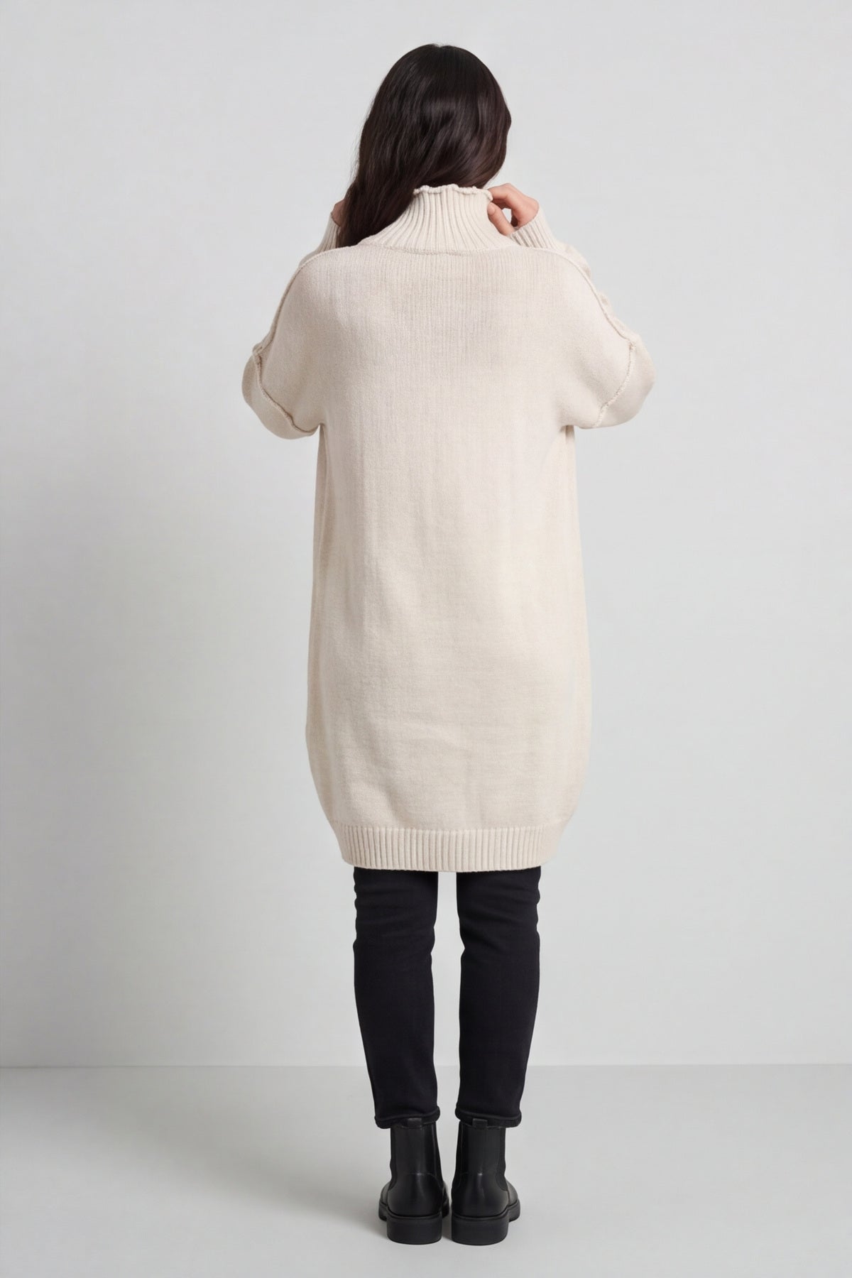 Bridie Polo Neck Knitted Tunic Stone – image 6 of 6